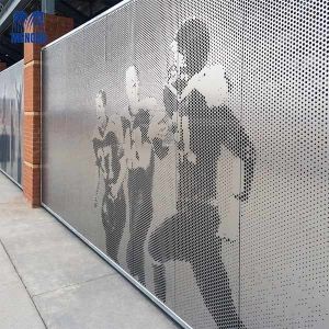 Customized Aluminium Curtain Wall Punched Plate Cladding Facade