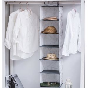 Marble Print Sweater 6 Shelf Hanging Closet Organizer