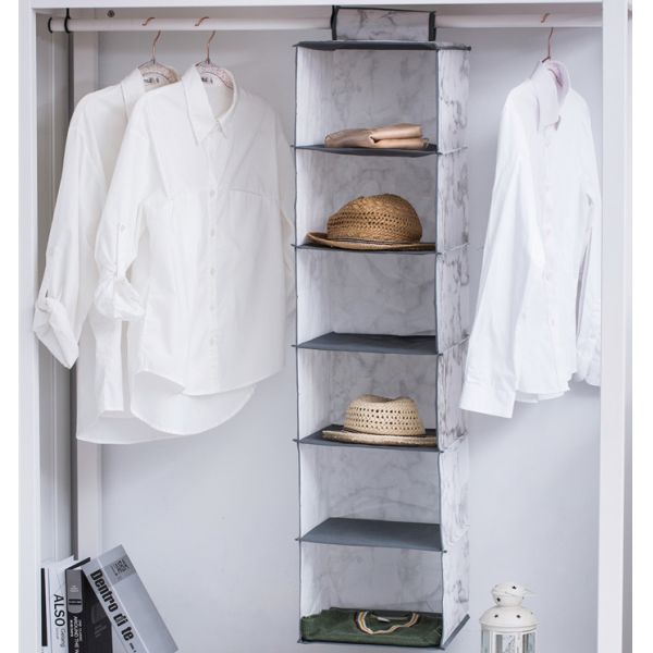 Quality Marble Print Sweater 6 Shelf Hanging Closet Organizer wholesale