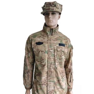 China Custom Camouflage Military Jacket with Zipper and Velcro Pockets on sale