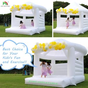 Custom White Inflatable Bounce Castle Party Wedding Bouncer House With Circular