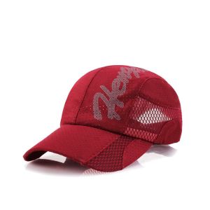 Red Fashion Style Mesh Baseball Caps 100% Cotton Material Mesh Net Custom Logo