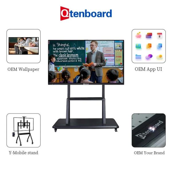 Android AI Interactive Whiteboard with EDLA Ecosystem Wireless Screen Sharing and Remote Device Management