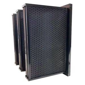 Cheap Compact V-Bank Air Filter With Activated Carbon For Industrial Gas And Odor Removal for sale