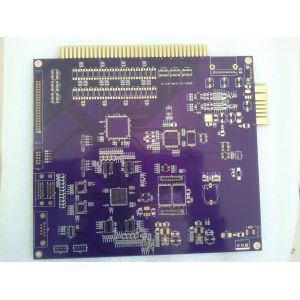 Gold Finger Multilayer PCB Board Purple Color 1~34 Layers 0.2mm~3.2mm Thickness