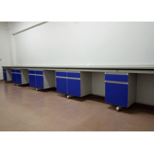 Wooden Lab Bench Furniture Customized Size With Anti Corrosion Handles