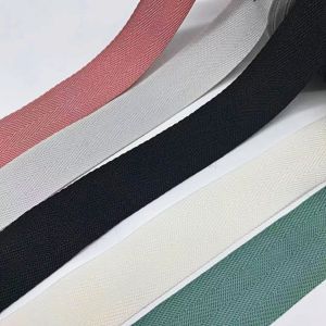 Custom width herringbone pattern thin cotton binding tape waistband elastic