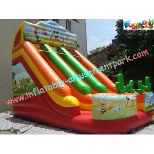 Rental Commercial Inflatable Slides With Double Line Slide
