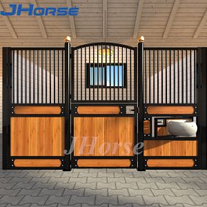 Steel Frame Bamboo Horse Stall Gates , Custom Prefab Horse Stables