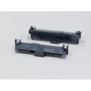 SAS 29P Female Connector with fish fork, SMT, Gold-Plated 30U", PCB Mount, High