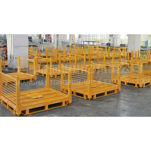 Torin LK01 Folding Semi Open Metal Cage Wire Mesh Pallet Container Metal Pallet