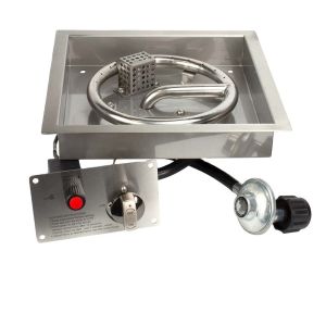 Rectangle 400x400mm Gas Propane Fire Pit Burner System With Covers