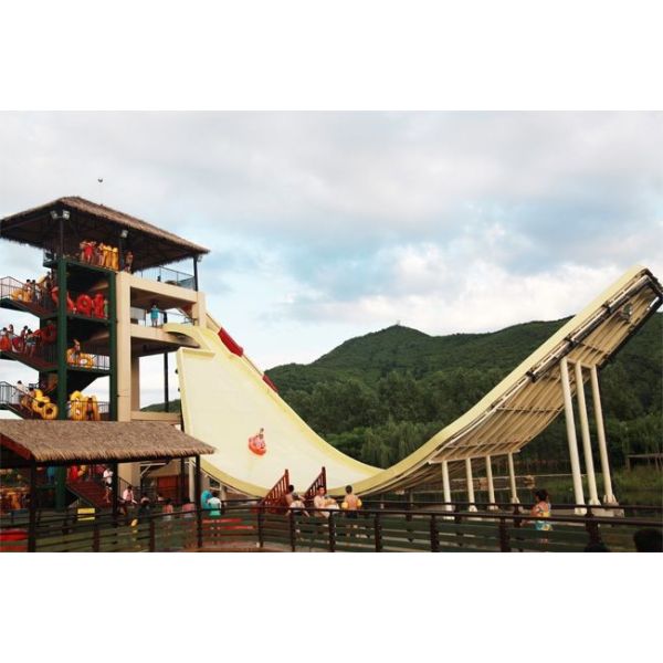 12m Platform Height U - Waving Water Park Slide / Commercial Playground