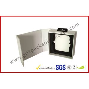 Custom Big White Display Gift Packaging Boxes With Black EVA Holder And Hook