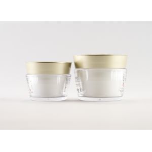 China Double Wall Empty Cosmetic Jar Thick Wall With Disc Gold Color 30ml 50ml on sale