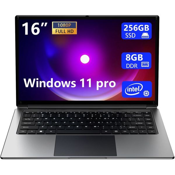 Quality laptop 16-inch , 8GB DDR 256GB SSD portable laptop, expandable to 1TB,Pentium quad-core CPU up to 2.64 GHz,9000mAh battery,Mini HDMI interface,USB3.0 interface,dual-band WiFi,webcam,slim laptops wholesale