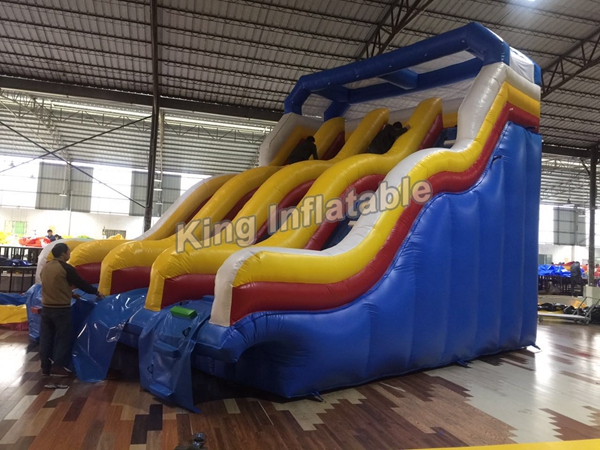 Colorful Durable Inflatable Water Slide Waterproof 0.55mm PVC Tarpaulin