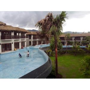 Yellow PVC Simulation Thatch for Garden/Cottage/Park Life Expectancy up to 15