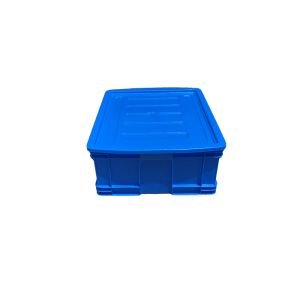 HDPE Euro Stacking Containers Blue Color Straight Wall Containers With Lids 500