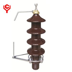 Cheap Outdoor 1kV Low Voltage Bushings Brown Ceramic Insulator With Lightning Rod for sale