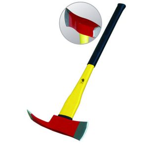 Cheap Multi Functional Cutting Firefighter Axe with Plastic Coated Fiberglass Handle for sale