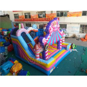 Commercial Grade Inflatable Bounce House With Slide Candy Slide Castle