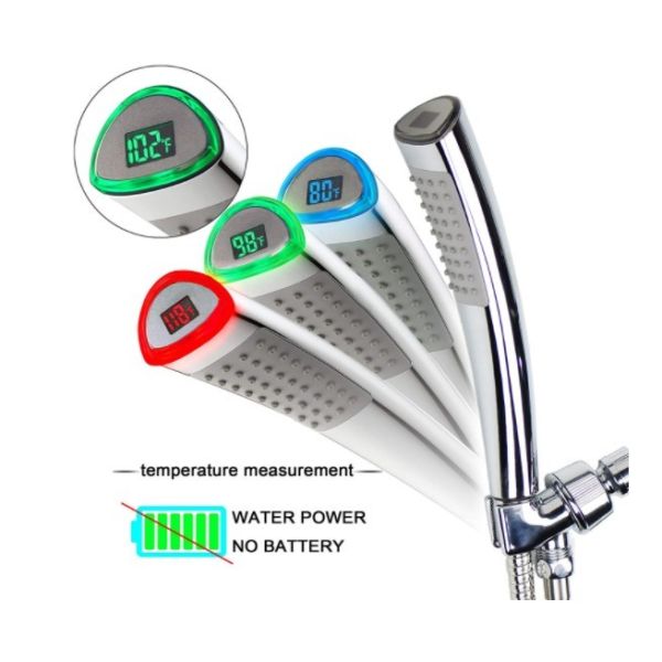 Quality JK-2600 LED Thermometer Handheld Shower Heads Water Powered Light to Display Fahrenheit  for Skin Health, Child and Pet wholesale