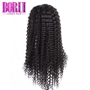 Natural Color Curly Lace Front Wig, 13*6 Deep Parting Human Hair Wigs