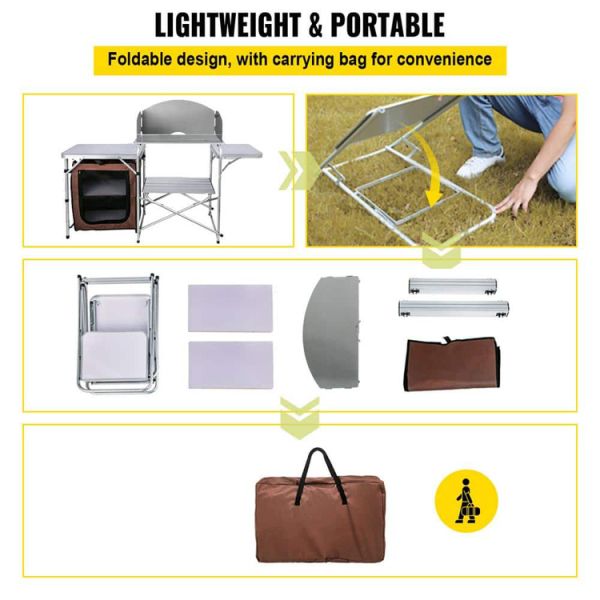 Foldable Portable Table for Outdoor Garden Backyard Patio Villa Party Event Banquet