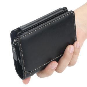 Ultra Thin Three Fold First Layer Men's Leather Wallet with Short Length and PU