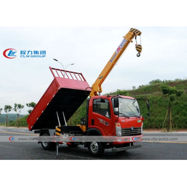 Quality Sinotruk Wangpai 4x2 4T 5T Tipper Dumper Truck With XCMG Straight Arm Crane wholesale