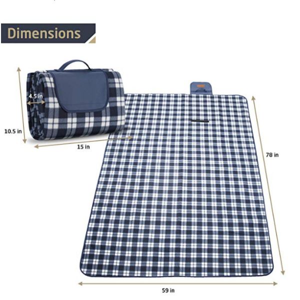 Quality Machine Washable Polar Fleece Packable Picnic Blanket 78*59 Inches wholesale
