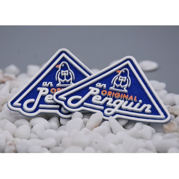 Hot Melt Adhesive Printed Silicone Clothing Labels Customized Twill Back