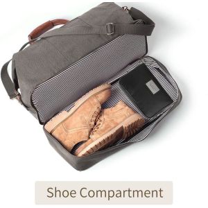 Large Capacity Canvas Carry On Duffel Tote Weekender Overnight Travel Bag With