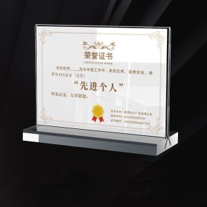 A4 Vertical T Shape Acrylic Advertising Display Stand Tabletop Certificate