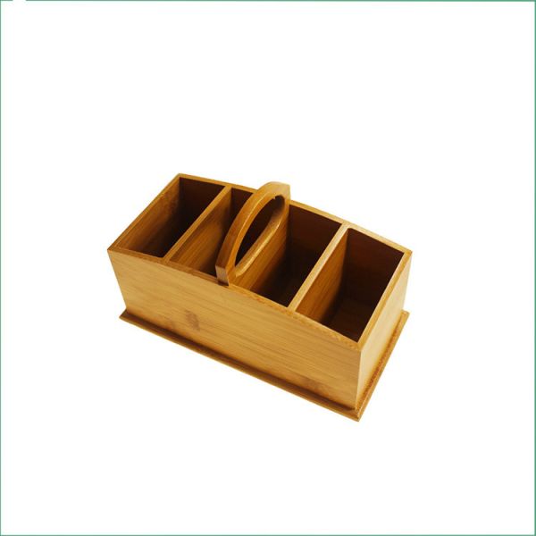 Quality portable bamboo office desk organizer with handle wholesale