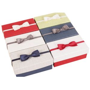 Cosmetic / Perfume Corrugated Paper Box Handmade With Bow Decoration