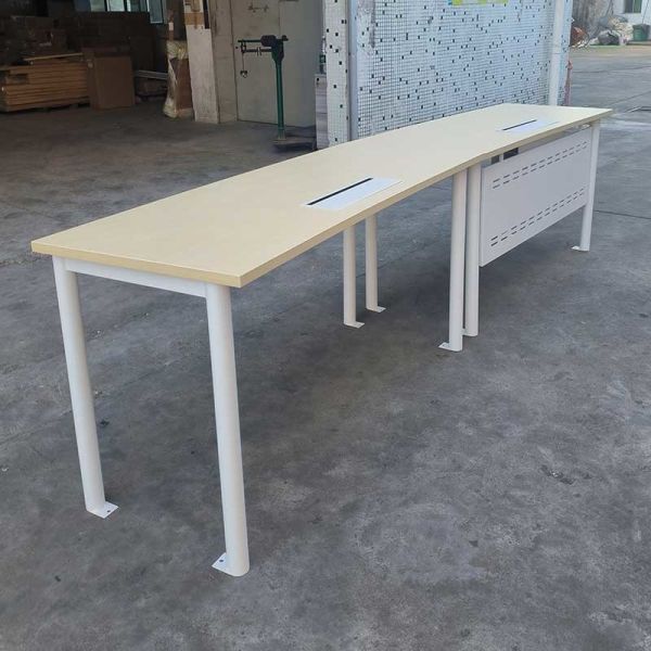 Quality Rectangular Wooden Curved Desktop Office CEO Meeting Room Office Training Table wholesale