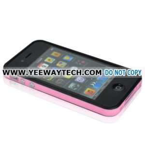 Silicone and Plastic Assembly Bumper for Verizon CDMA iPhone 4 / 4S - Pink /