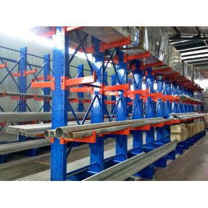 Long Span Cantilever Storage Racks , Single / Double Sided High Density Racking