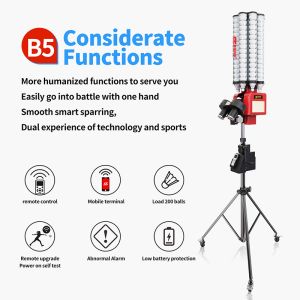 SIBOASI B5 Badminton Shuttlecock Feeder Machine Smart Badminton Shooting Machine