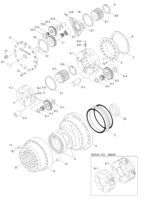 XKAQ00213 XKAQ-00213 Thrust Ring Excavator Final Drive For HYUNDAI R250LC7 R250LC7A