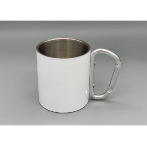 Stainless Steel Portable 300ml Capacity Custom Camping Mugs With Carabiner