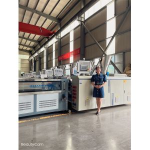 Rigid PVC Conical Screw Extruder , Plastic Twin Screw Machine