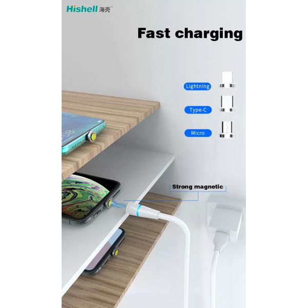 3 In 1 USB Magnetic Charging Cable 4 Cores PVC Material Durable
