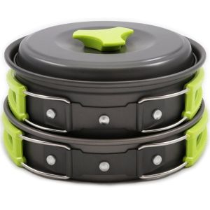 Portable Style Outdoor Aluminum Cooking Pots Set for Picnic and Camping US 6.5