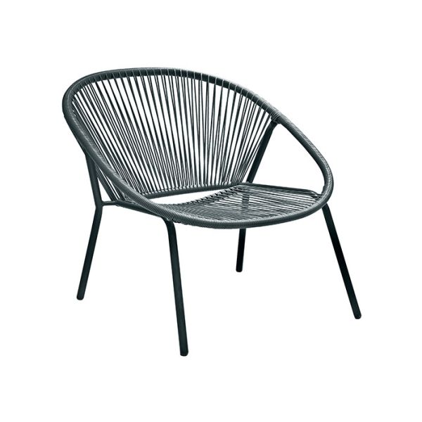UV Resistant Metal Rattan Chair , K.D. Grey Rattan Stackable Chairs