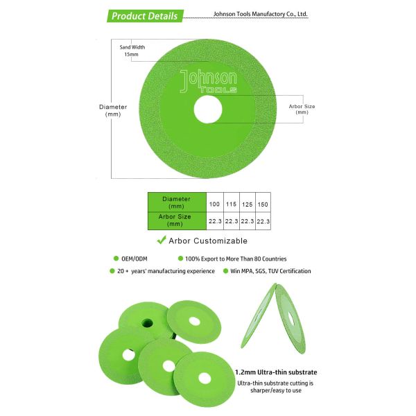 125mm Circular Wet Use Glass Ceramic Diamond Cutting Saw Blade