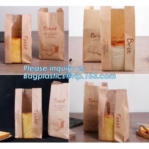 Recyclable sandwich bread food packaging brown paper bag custom kraft pastry