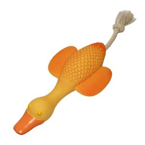 Wild Goose Fun Chewing Interaction Squeaker Training Latex Pet Rope Toys